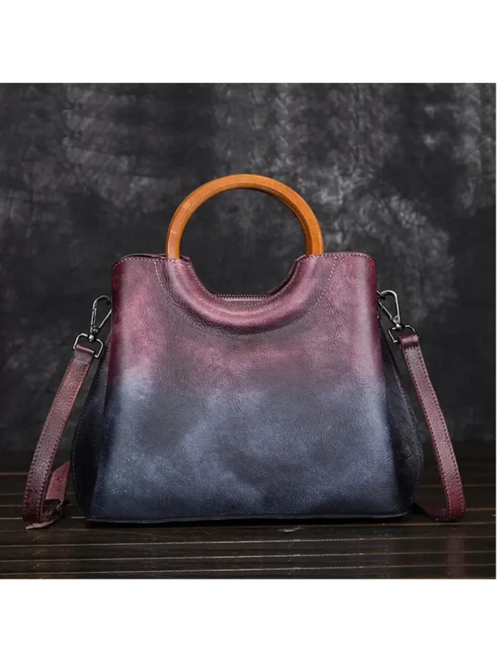 Aurora Ombre Leather Tote Crossbody